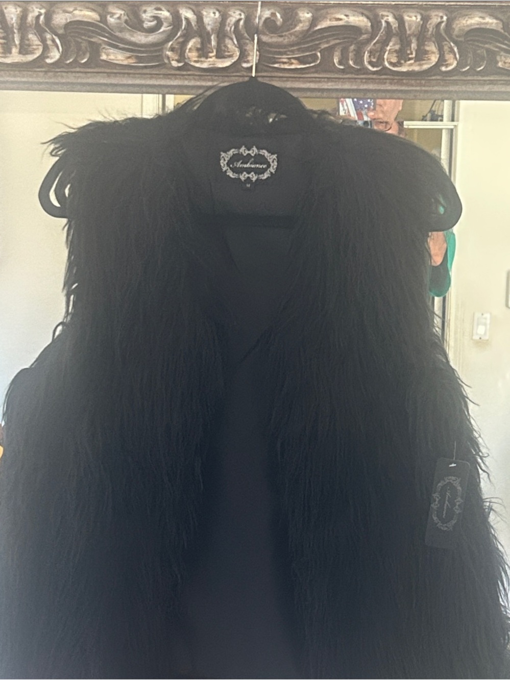 Ambiance Black Faux Fur Vest